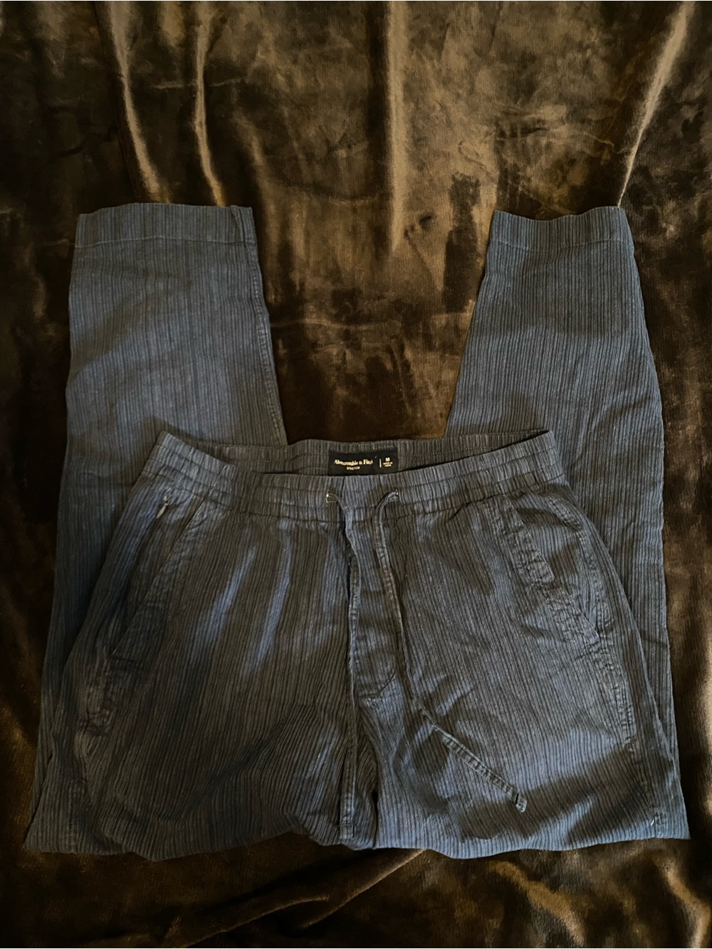Abercrombie & Fitch Navy Pinstripe linen pants